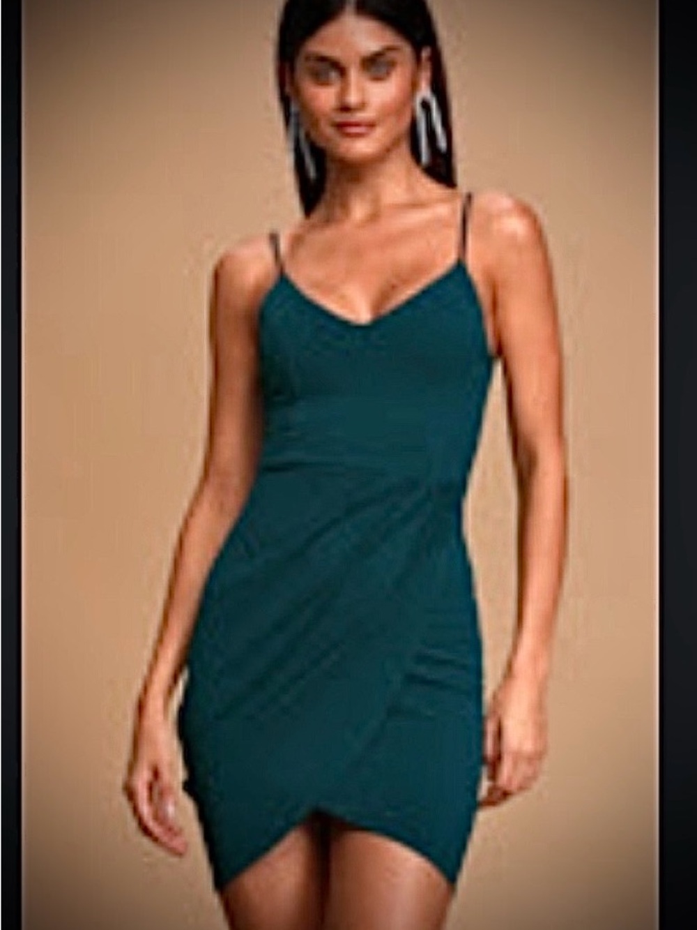 Teal Spaghetti Strap Bodycon Dress